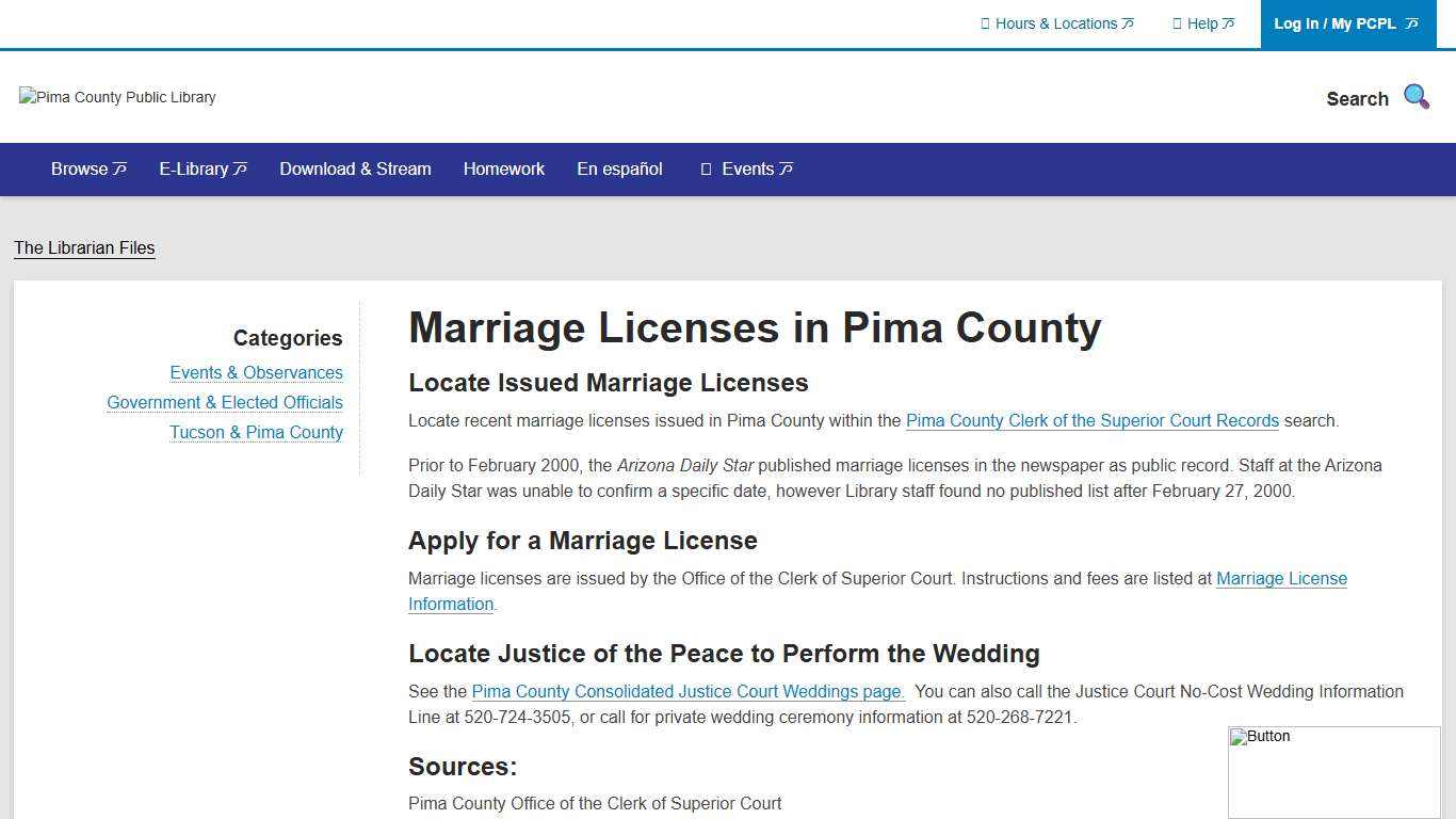 Marriage Licenses in Pima County Pima County Public Library