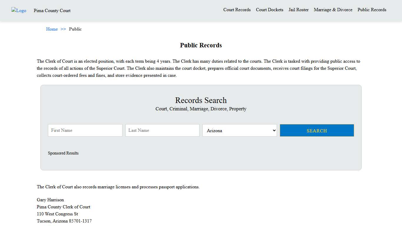 Public Records Pima County Court